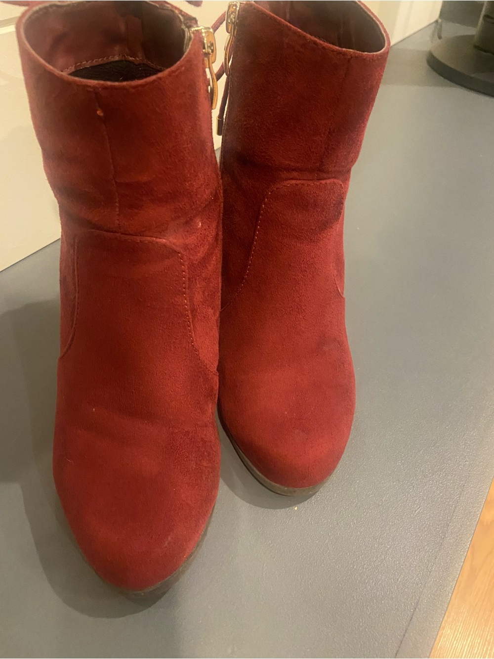 Suede Burgundy Bootie